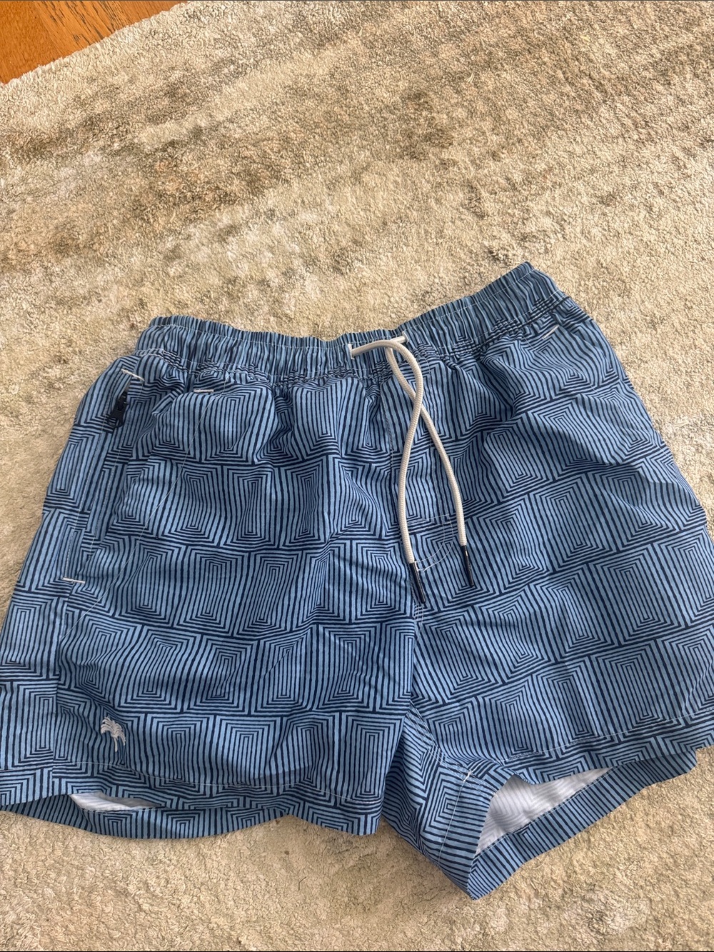 OAS Blue Geometric Swim Trunks